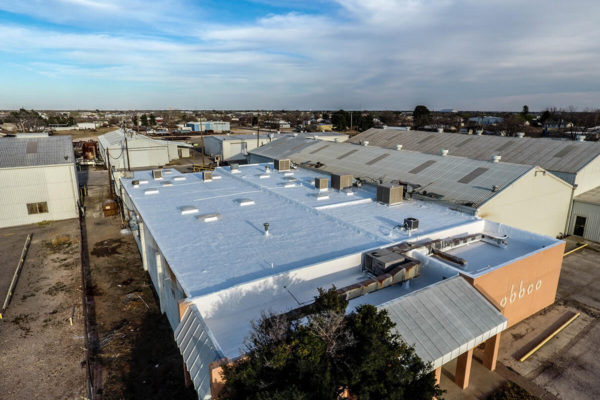 Spray-Foam-Roof-Coating-complete-on-flat-roof-2